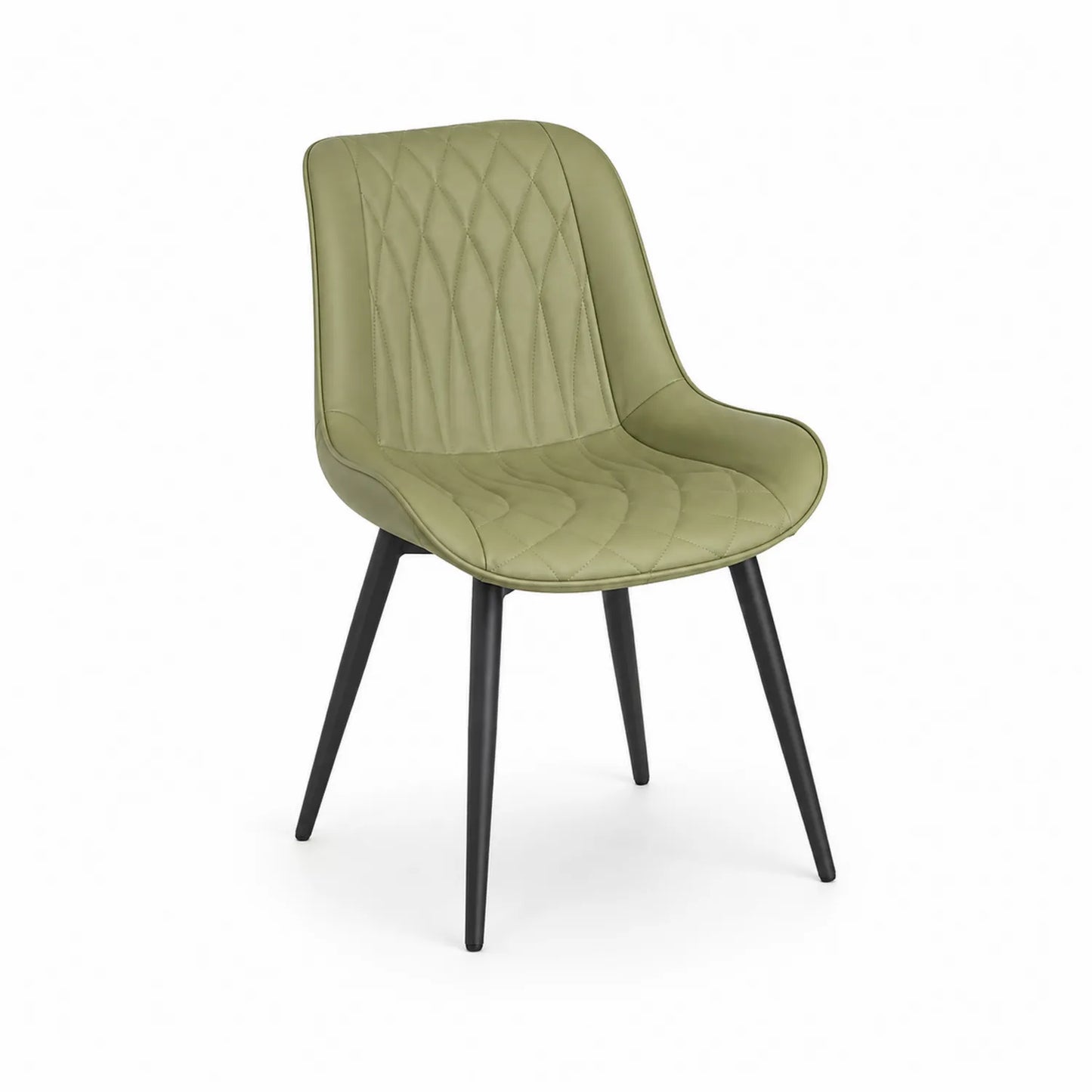 Sedia da pranzo in ecopelle con gambe in metallo