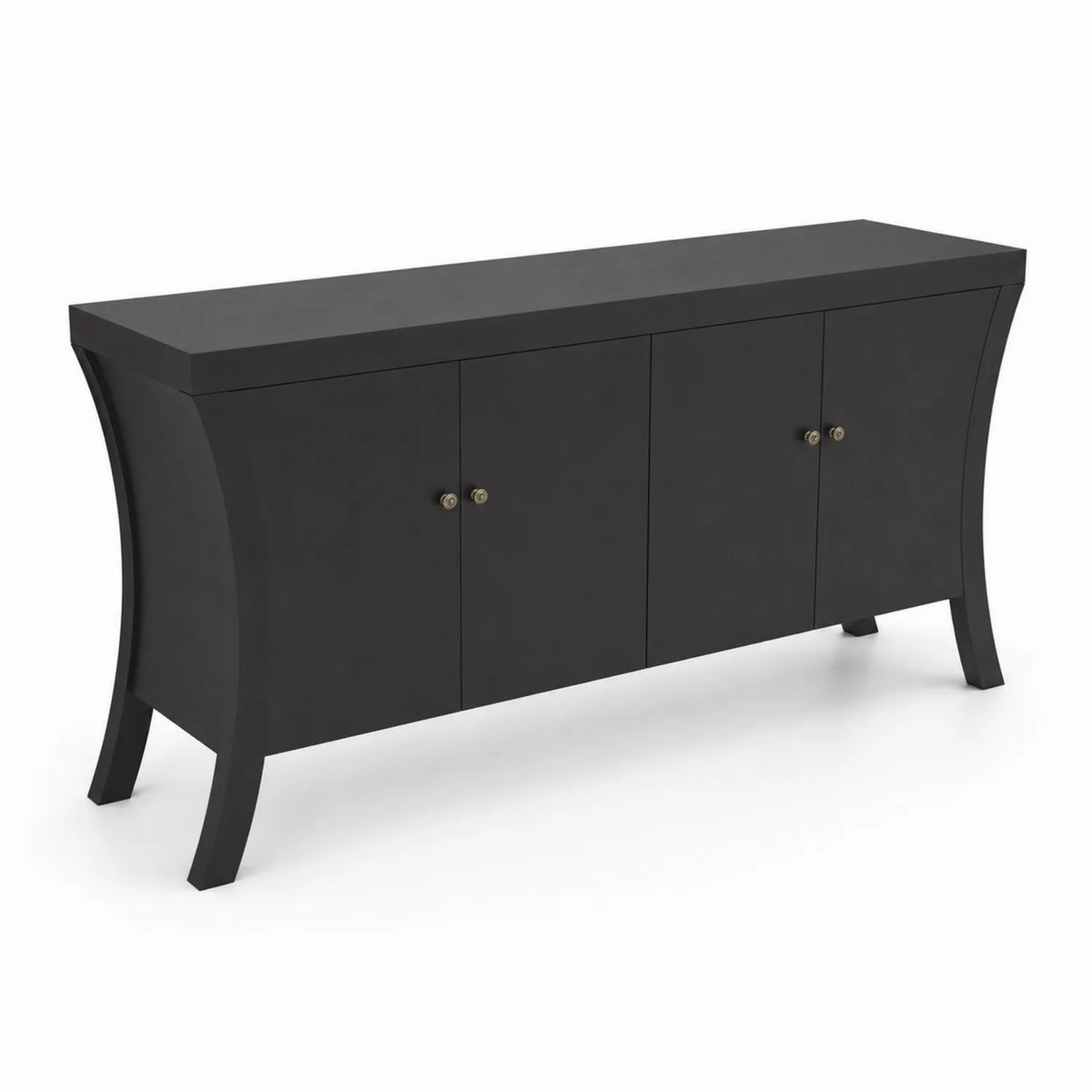 Credenza soggiorno nero in MDF con 4 ante
