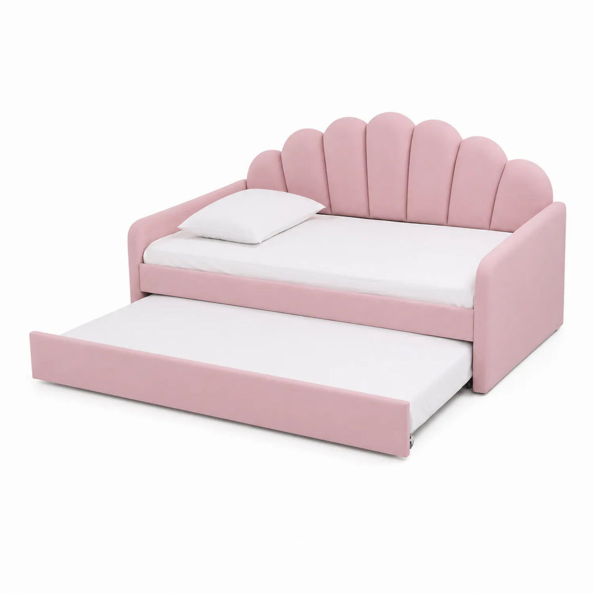Divano Letto Estraibile Rosa Velluto con Materassi
