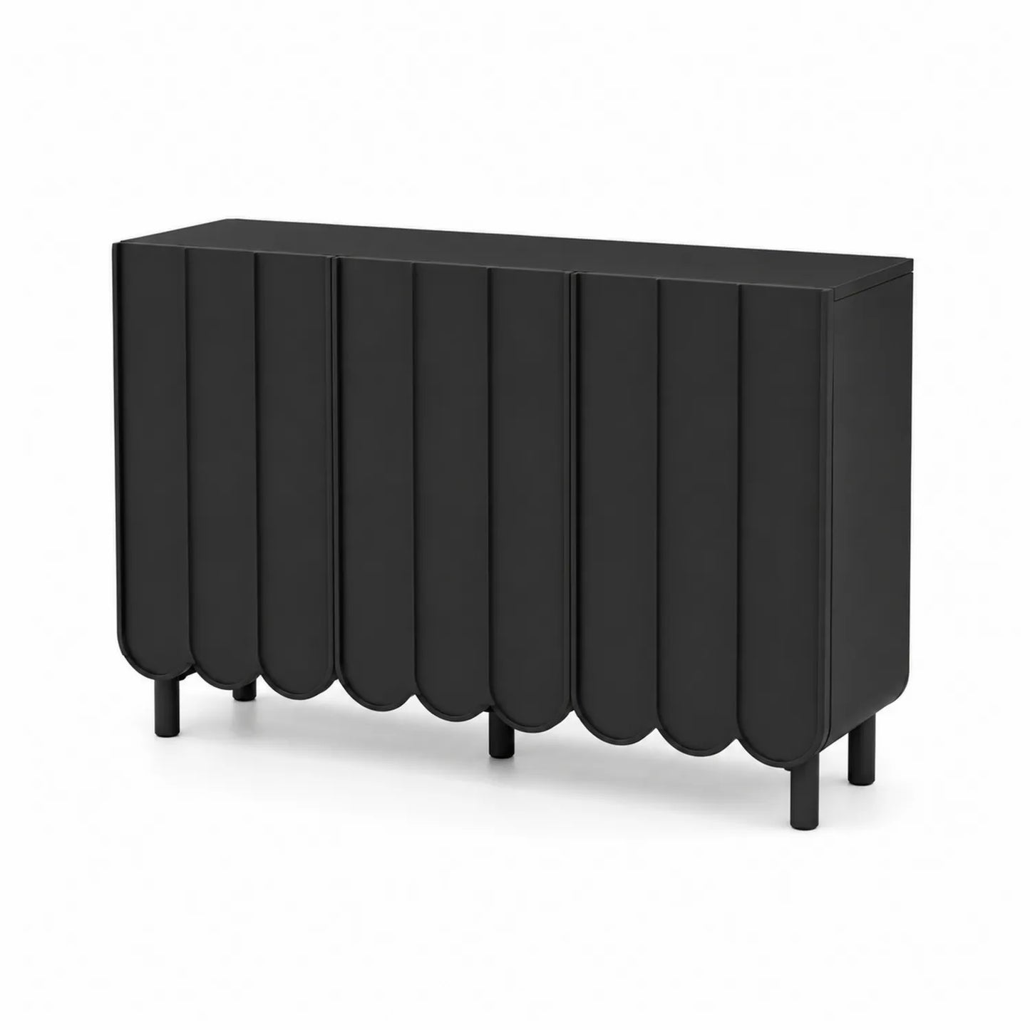 Credenza in Legno con Gambe in Metallo Nero 140x40x90 cm