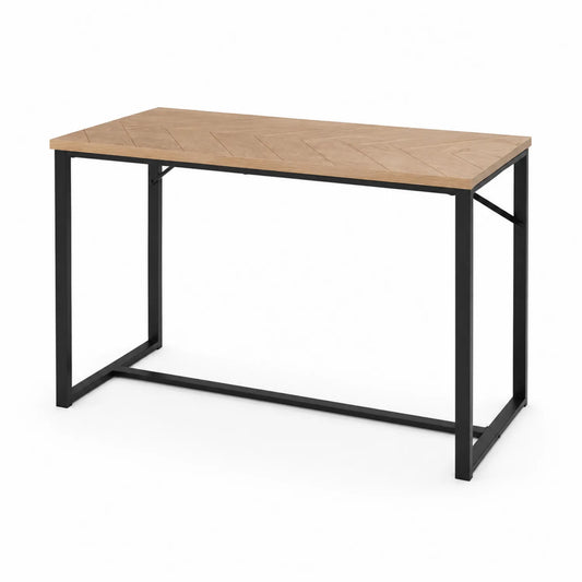 Consolle rettangolare in legno di quercia e metallo nero 120x40x75 cm