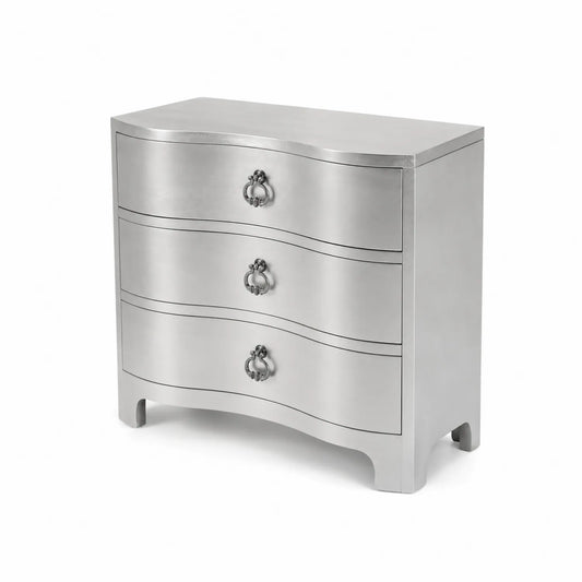 Cassettiera Argento con 3 Cassetti in MDF