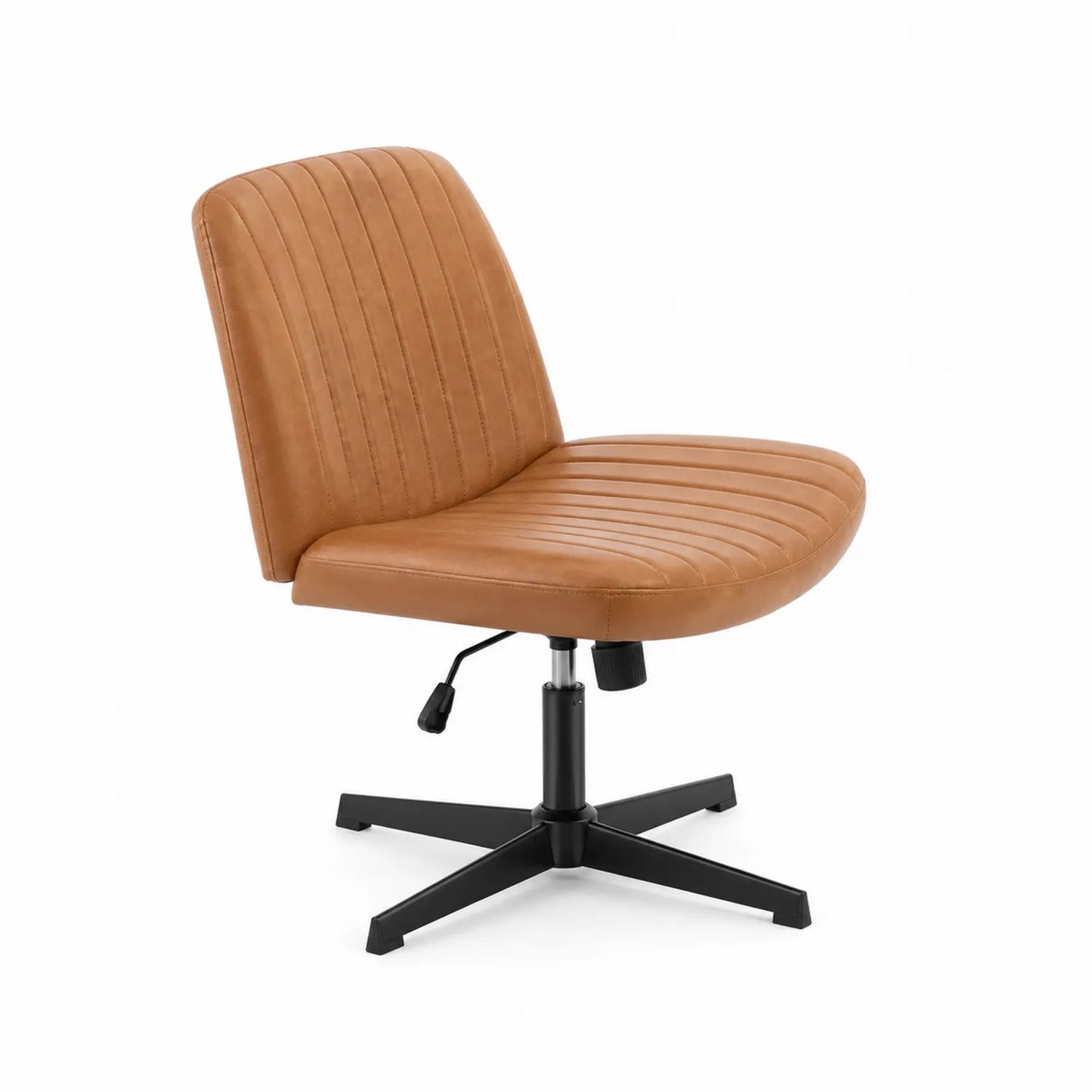 Sedia regolabile in pelle sintetica Marrone con base Metallica Nera