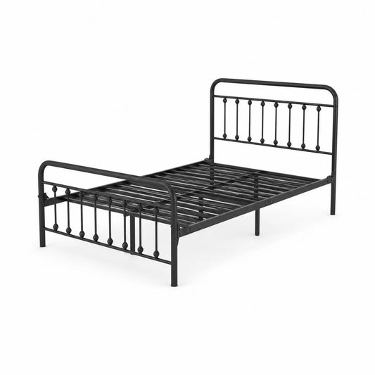 Letto Matrimoniale in Metallo Nero