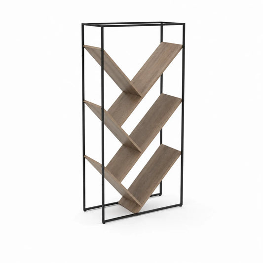Scaffale in MDF e Metallo Verniciato 120x30x180 cm
