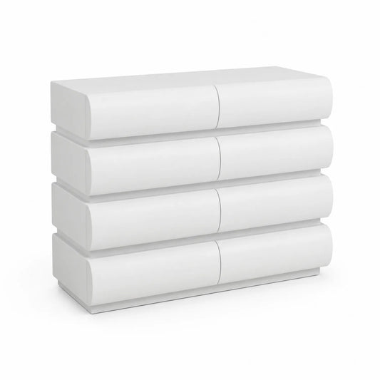 Cassettiera bianca 5 cassetti MDF laccato 120x85x40 cm
