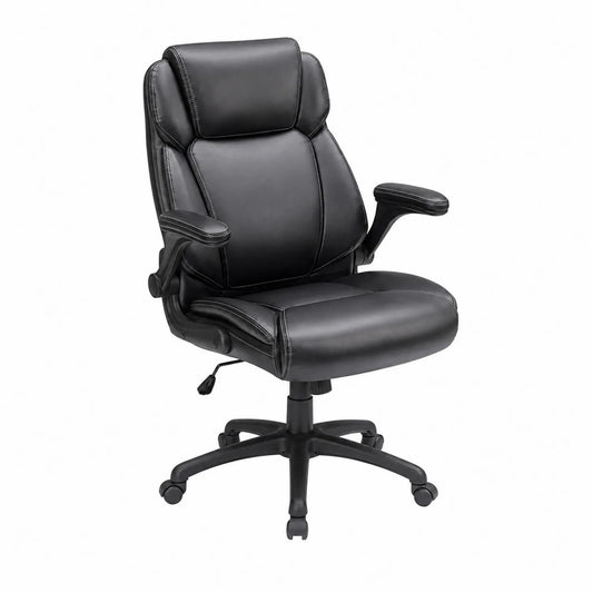 Sedia da ufficio in pelle sintetica nera