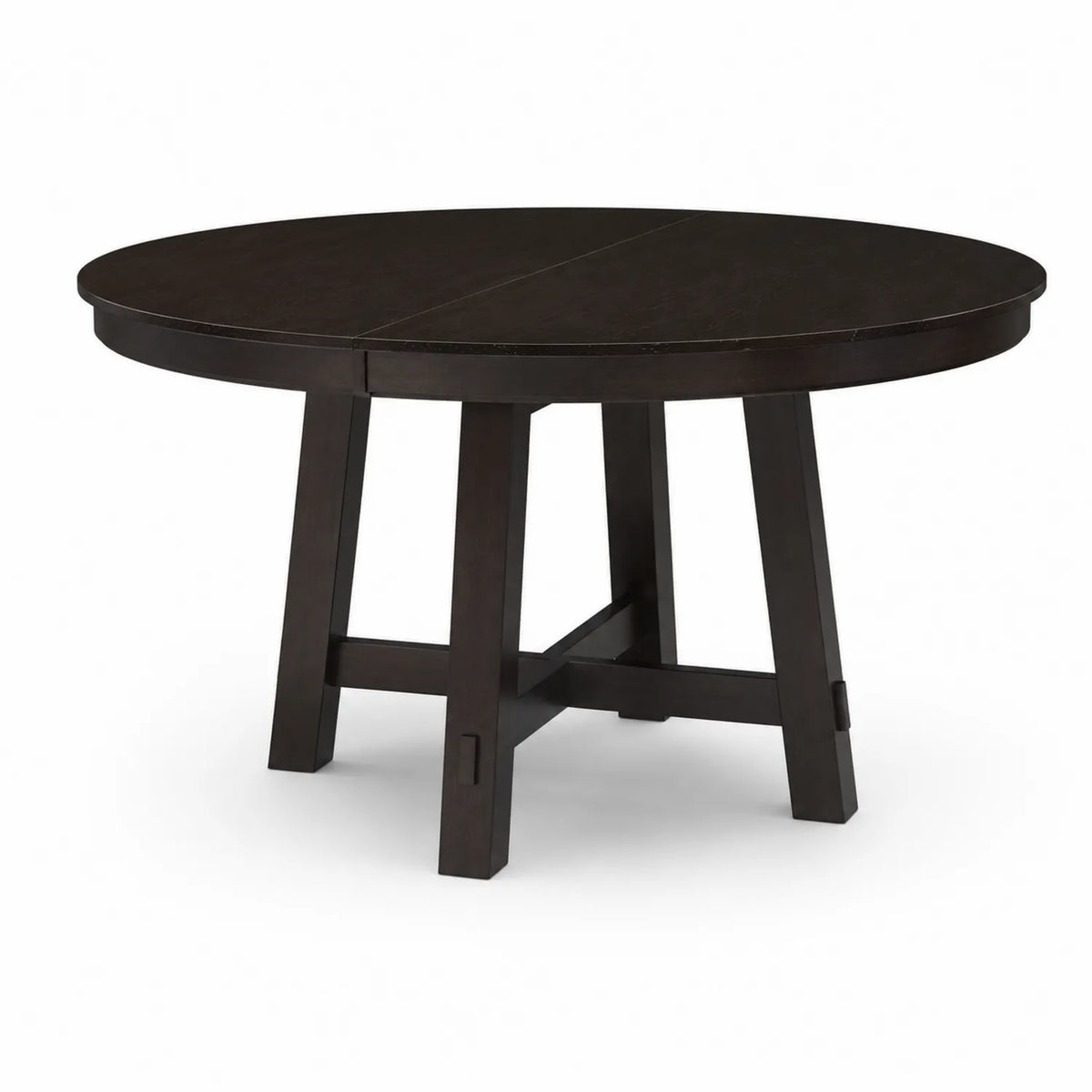 Tavolo da pranzo rotondo in legno massello marrone 120 cm
