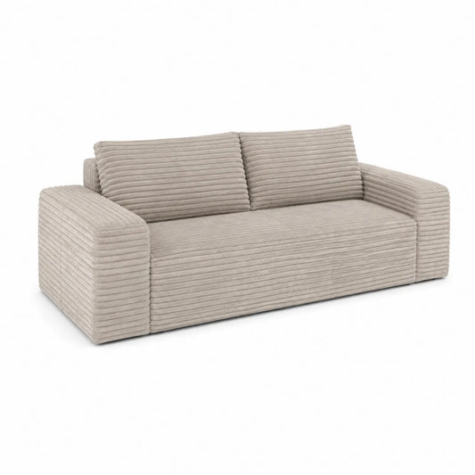 Divano a due posti in tessuto beige 200x100x85 cm