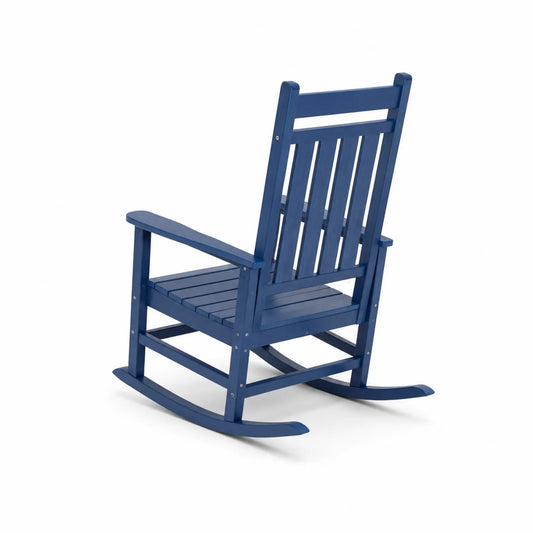 Sedia a dondolo in legno blu