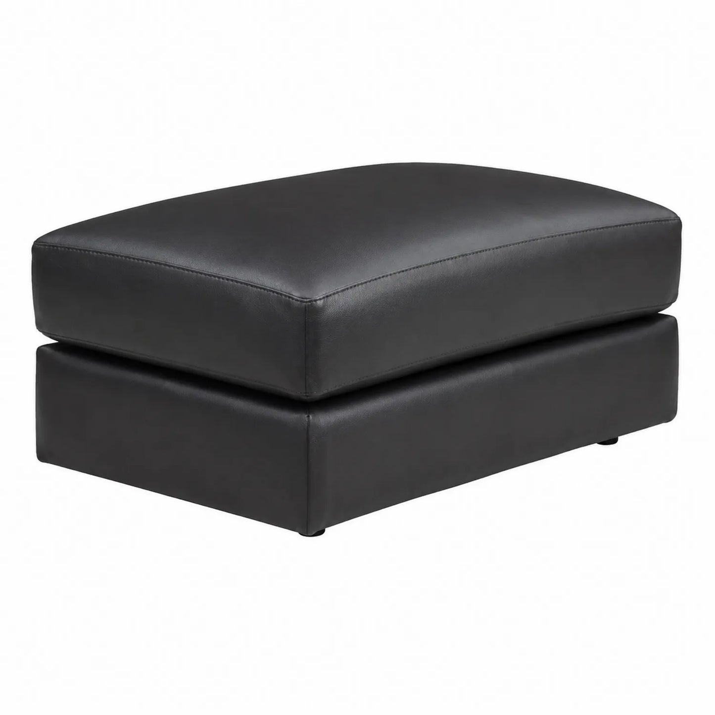 Pouf rettangolare in pelle sintetica nero 80x60x40 cm